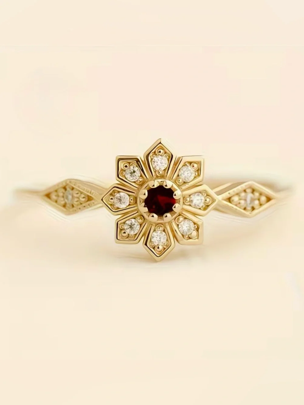 BNIB - Gold Floral Accent Ring